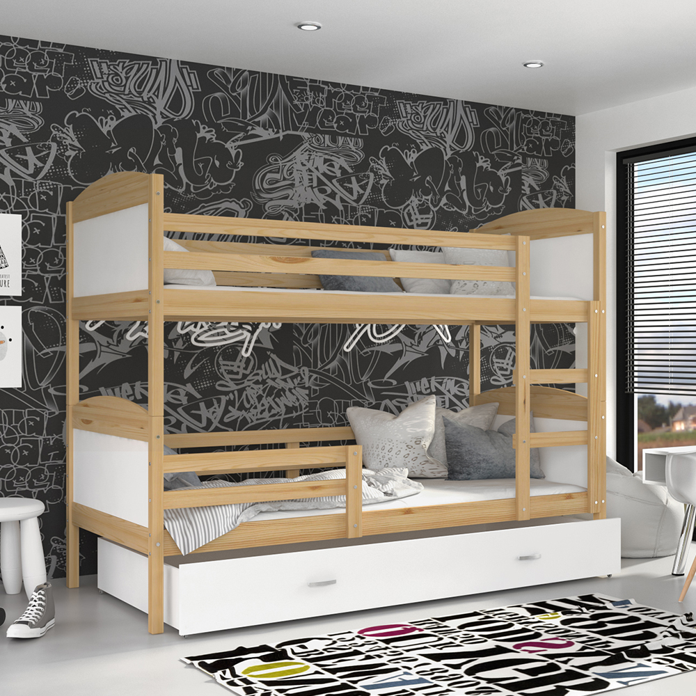 Lit Superpose Matthieu Bois Blanc Lit Enfant 2 Matelas
