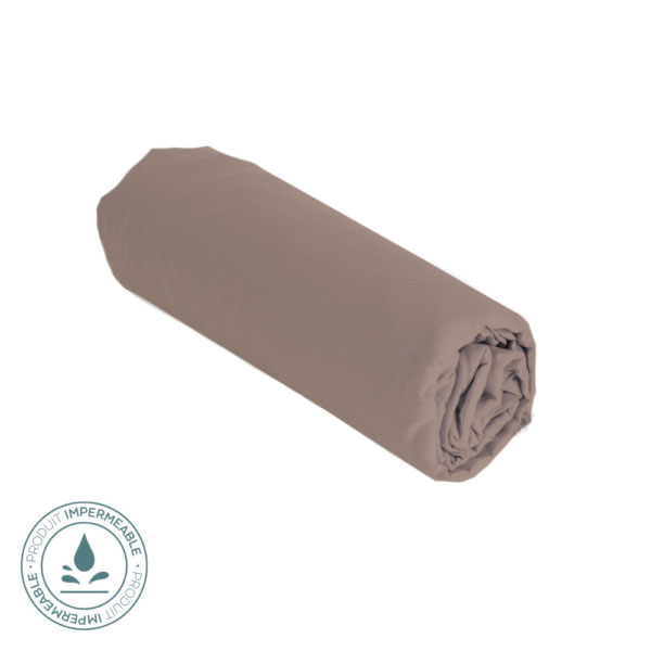 Tissu extérieur imperméable Oekotex taupe 140 cm